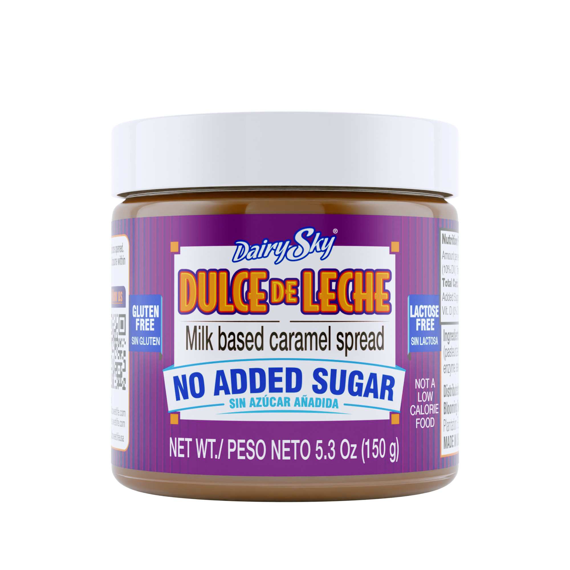 DairySky Dulce de Leche  5.3 Oz. - No Added Sugar Milk Caramel Spread 