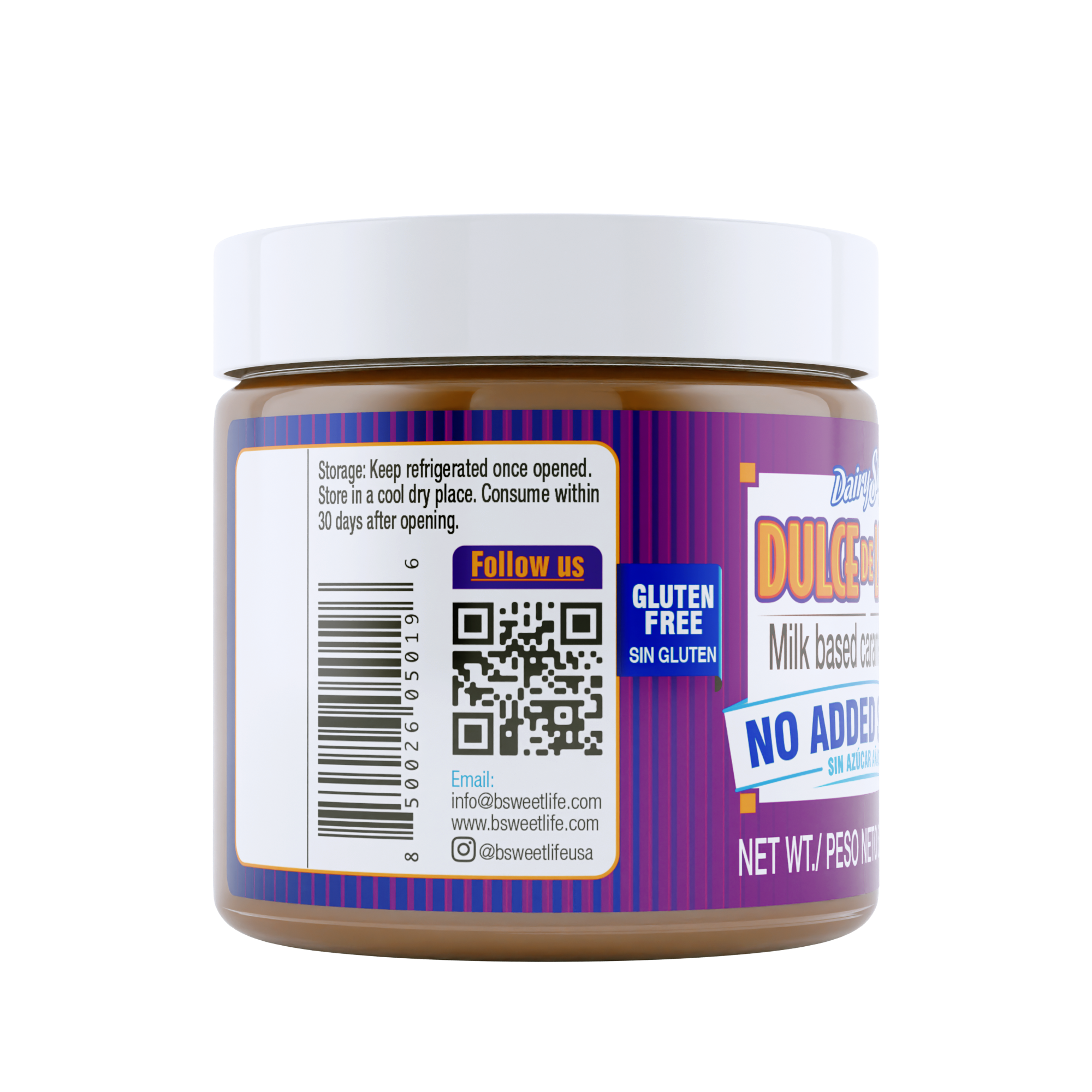 DairySky Dulce de Leche  5.3 Oz. - No Added Sugar Milk Caramel Spread 