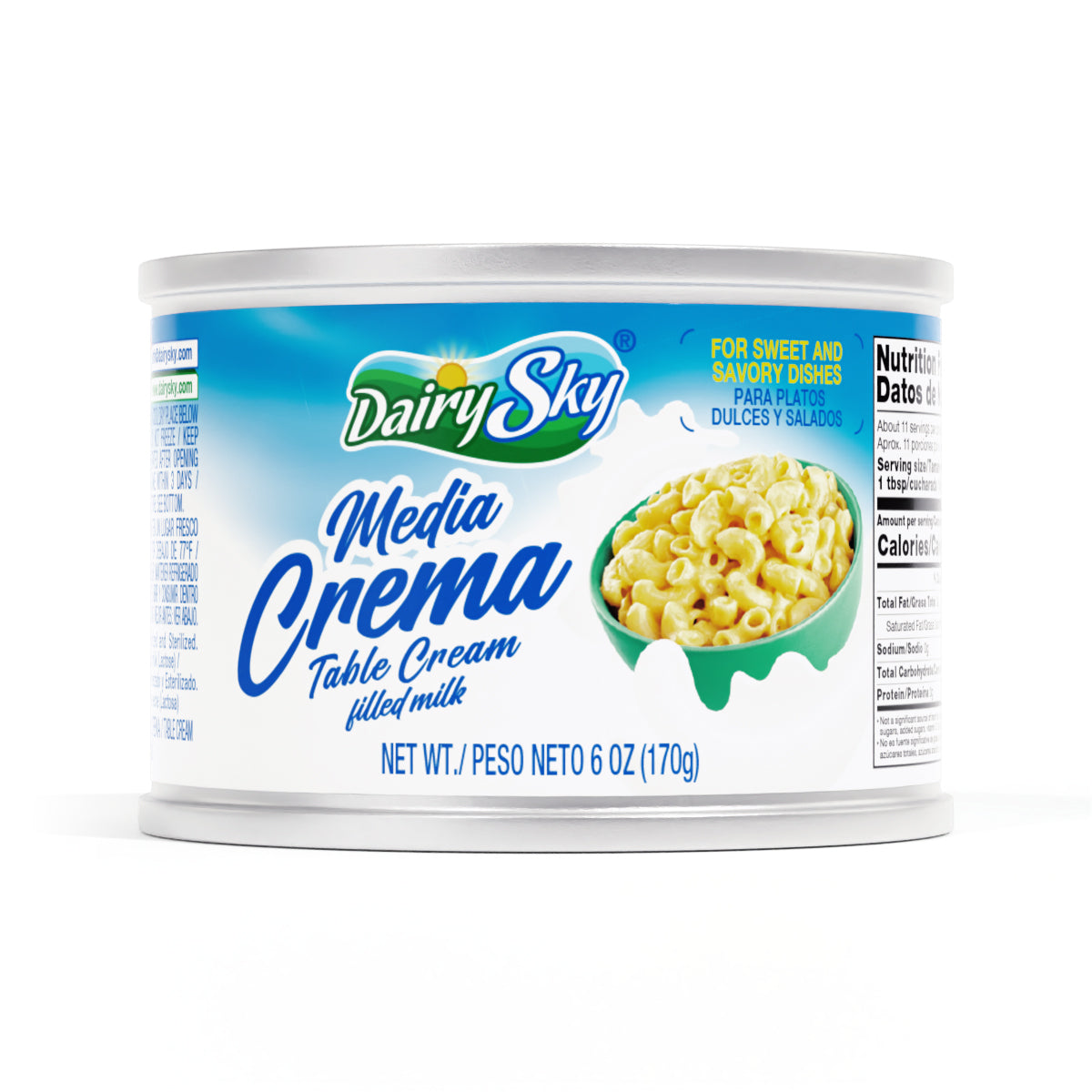 Dairysky Media Crema - Table Cream 6 oz (170g) | Smooth & Creamy | Perfect for Sweet & Savory Dishes